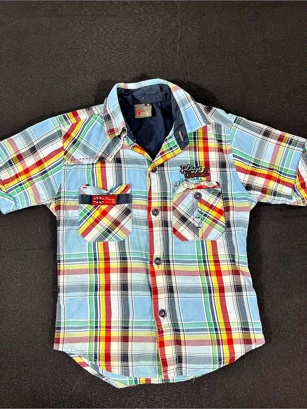 Boys Omax Junior Plaid Button Down Shirt